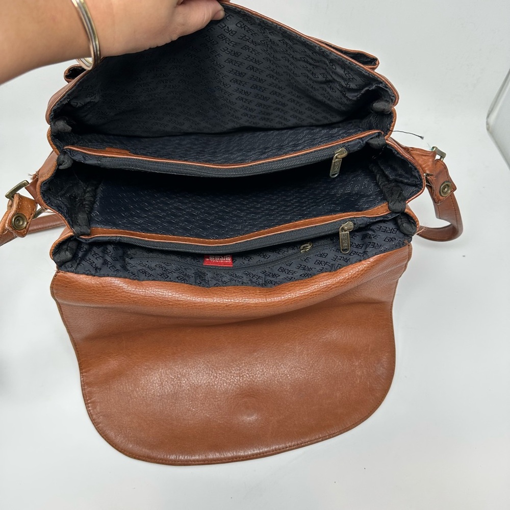 Vintage Bree Germany Brown Saddle Leather Crossbody Bag - Picture 10 of 16